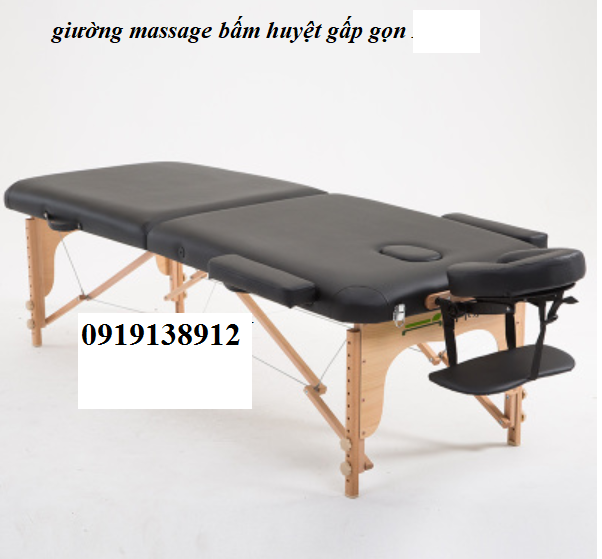 Giường massage gấp gọn chân gỗ